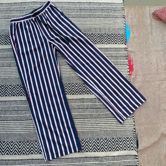 Free People Homemade Navy & Red Striped Pants size waist 26 - Picture 2 of 5